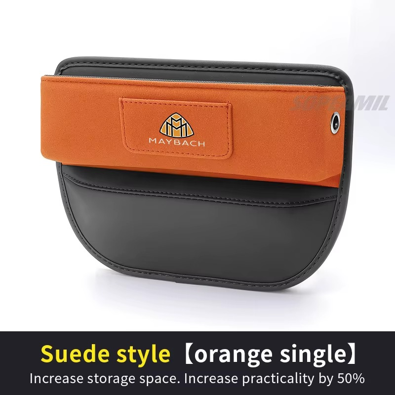 For Maybach S Class GLS480GLS600 S400 S450 S480 S560 S580 S650 S680 Suede Car Seat Crevice Storage Box Seat Gap Slot Card Holder