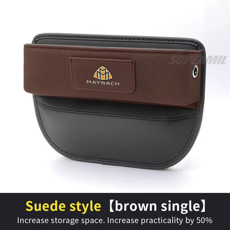 For Maybach S Class GLS480GLS600 S400 S450 S480 S560 S580 S650 S680 Suede Car Seat Crevice Storage Box Seat Gap Slot Card Holder