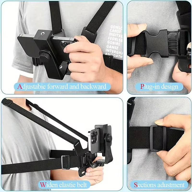 Chest Strap Mount Belt Mobile Phone For iphone 14 Holder For GoPro Hero 11 10 9 8 DJI Outdoor Move Action Camera Accessories POV