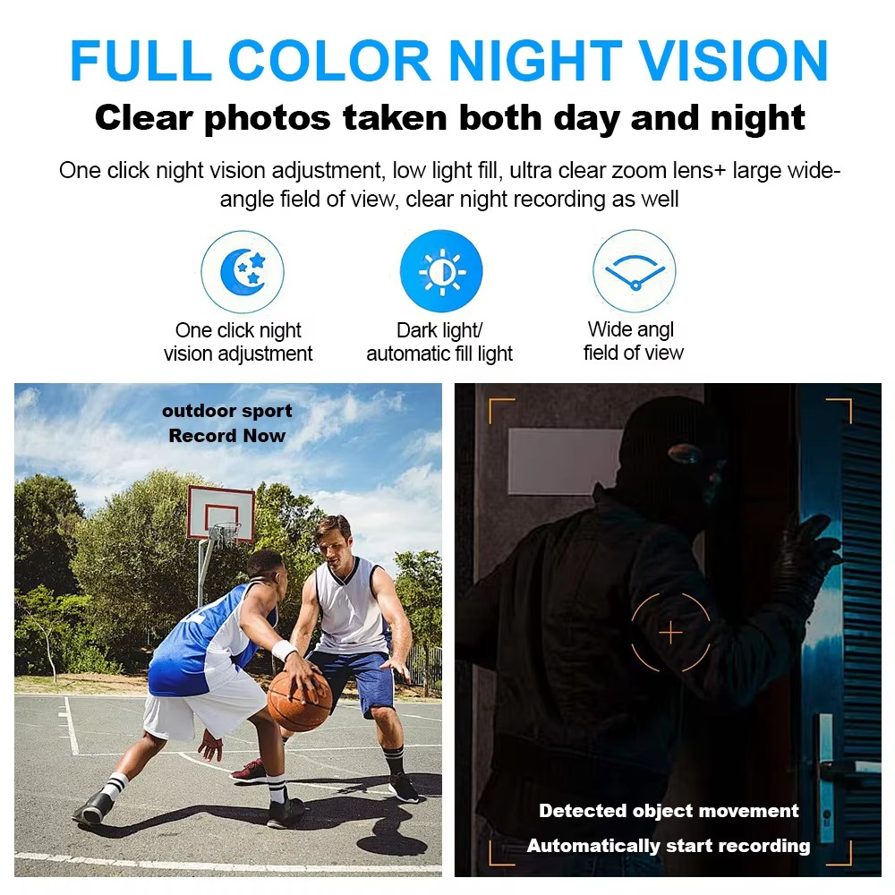 4K 1080P HD Wifi Body Camera Portable Night Vision Police Cam Small Digital Video DVR Recorder Back Clip Sport Bike Camcorder