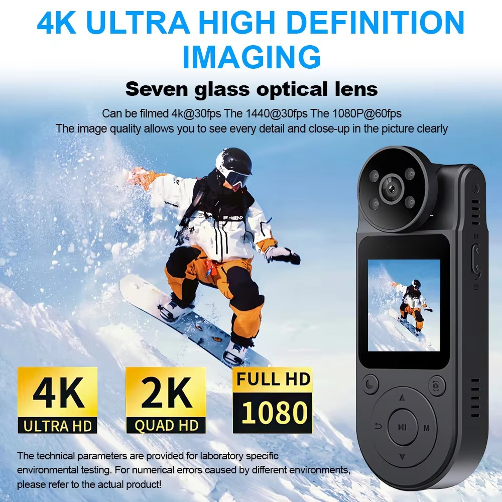 4K 1080P HD Wifi Body Camera Portable Night Vision Police Cam Small Digital Video DVR Recorder Back Clip Sport Bike Camcorder