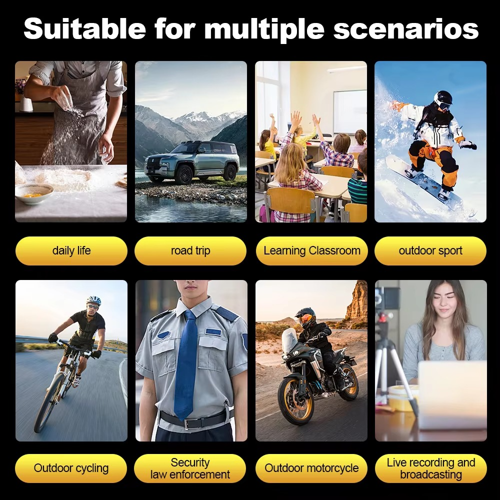 4K 1080P HD Wifi Body Camera Portable Night Vision Police Cam Small Digital Video DVR Recorder Back Clip Sport Bike Camcorder