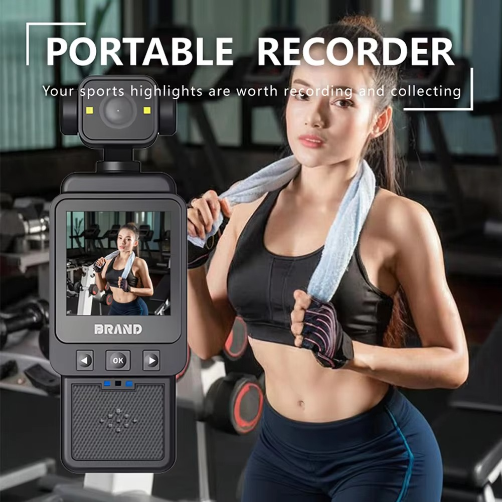 Wearable 1080P WiFi Sports Camera Handheld 180° Rotating Mini Portable Anti-shake Camera Wireless Night Vision Cycling Recorder