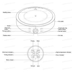 XIAOMI MIJIA Electric Ceramic Cooktop,10‑Level Power With Child Safety Lock,Timer,2200W Induction Cooker,CN Version With Adapter