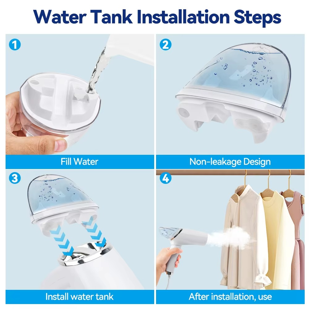 Foldable Garment Steam Iron 1000W Portable Handheld Fabric Steamer Iron With 30s Fast Heat-up Home Travelling Clothes Steamer