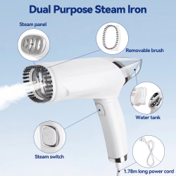 Foldable Garment Steam Iron 1000W Portable Handheld Fabric Steamer Iron With 30s Fast Heat-up Home Travelling Clothes Steamer