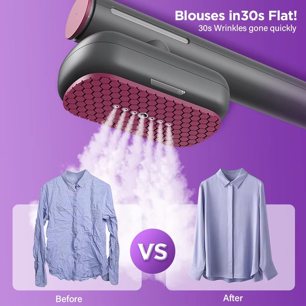 Handheld Garment Steam iron, Fast preheating/Steam ironing/Dry ironing/Sterilizing, 90° honeycomb steam guide panel, 110V