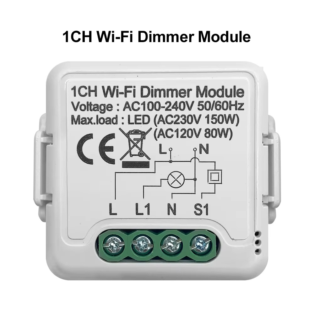 GIRIER Tuya WiFi Smart Dimmer Switch, 10A, 1/2 Gang, 2-Way, Alexa & Google Home Compatible