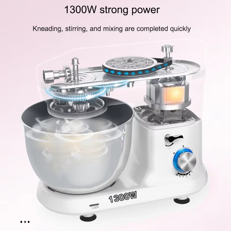 5.5L Planetary mixer Stainless Steel Bowl Kitchen Food Stand Mixer Cream Egg Whisk Blender Cake Dough Bread Mixer Maker Machine
