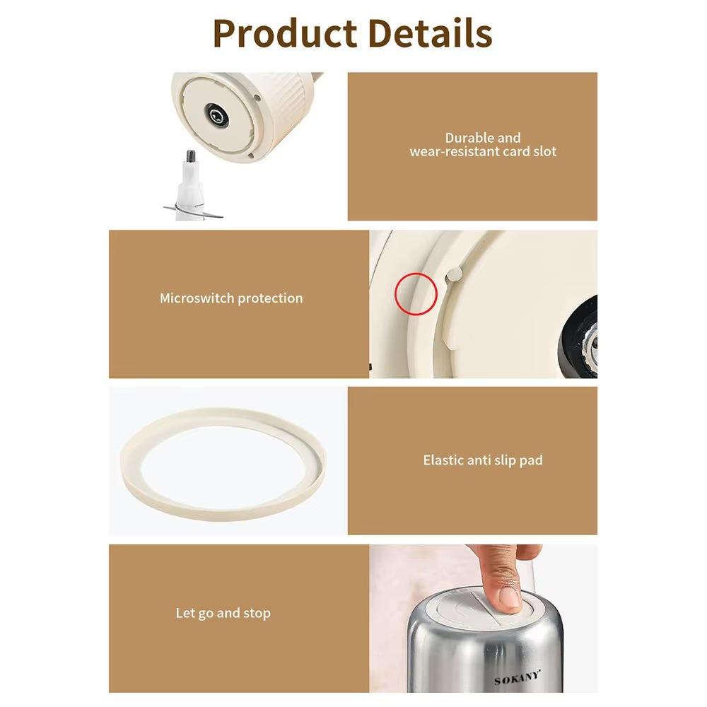 Electric Household Meat Grinder & Juicer Food Processor Kitchen Garlic Cutter Blender Suitable for Meat, Vegetables