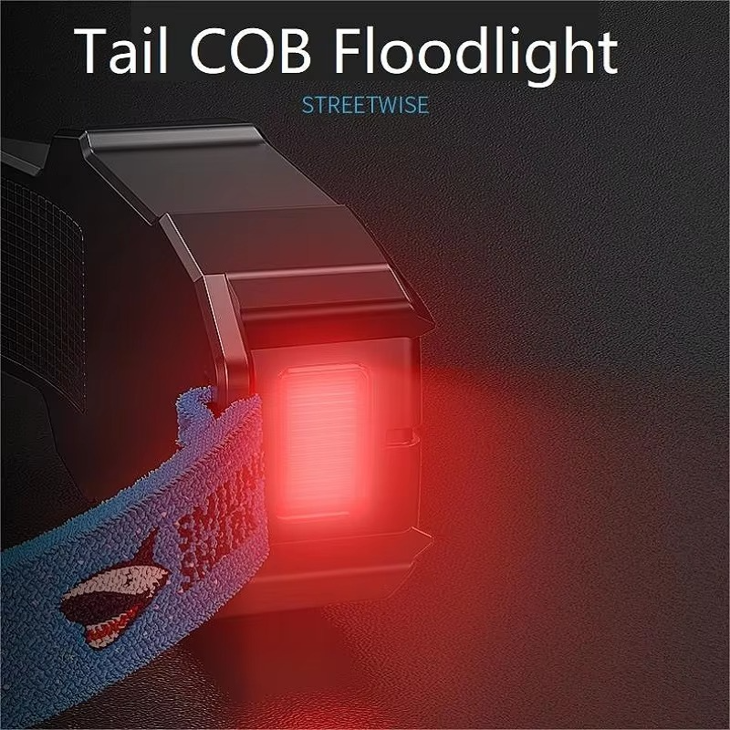 Smiling Shark TD0125C Rechargeable Waterproof Headlamp – Lightweight, Wave Induction, Ideal for Night Work & Hiking