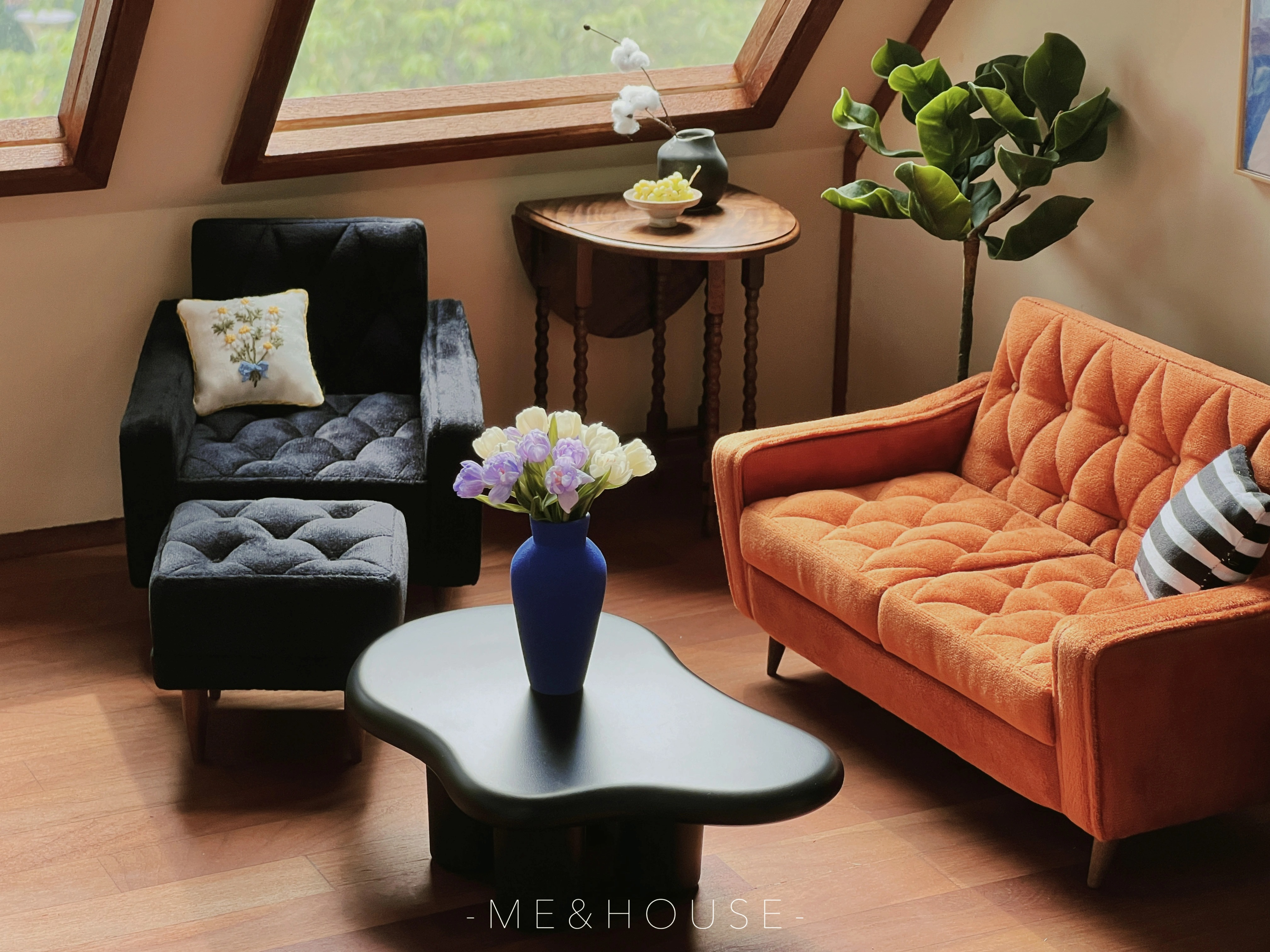 1/6 bjd ob11 miniature dollhouse furniture Mini model Living room furniture kitchen Single-seat sofa