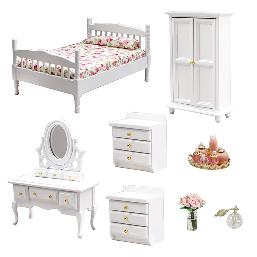 8Pcs/Kit Miniature Model Furniture Simulation 1:12 Toy Accessories
