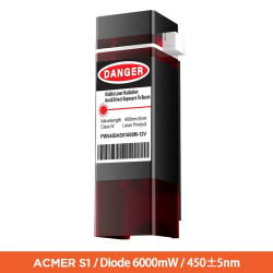 ACMER S1 6W 450±nm Laser Head For Mini Engraving Machine Laser Cutting Wood Acrylic Upgrade Blue Light Laser Output Module