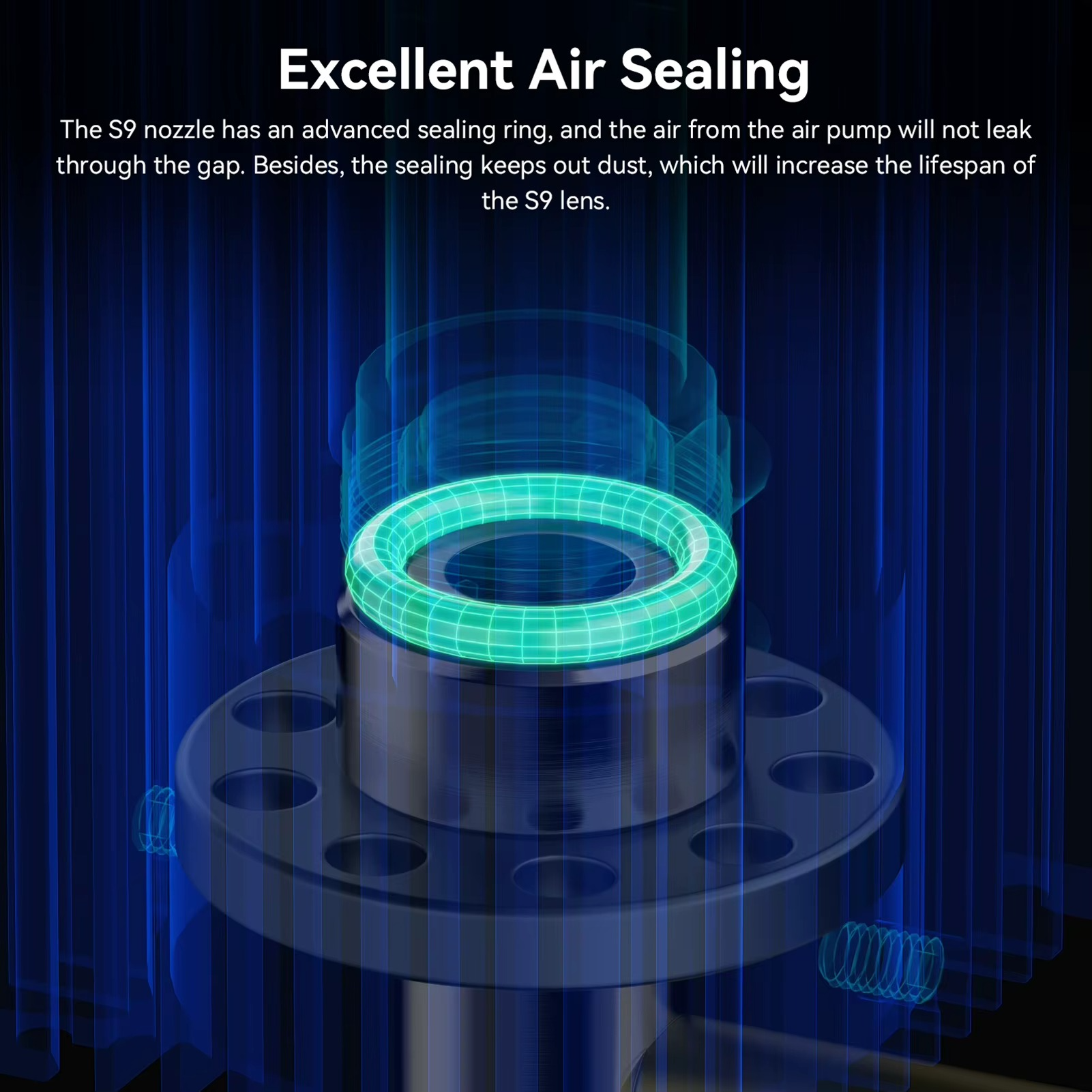 SCULPFUN S9 Air Assist Nozzle Kit(Without Air Pump) High Speed Air Assist Full Metal Structure Perfectly Fits S6 PRO/S9 Lasers