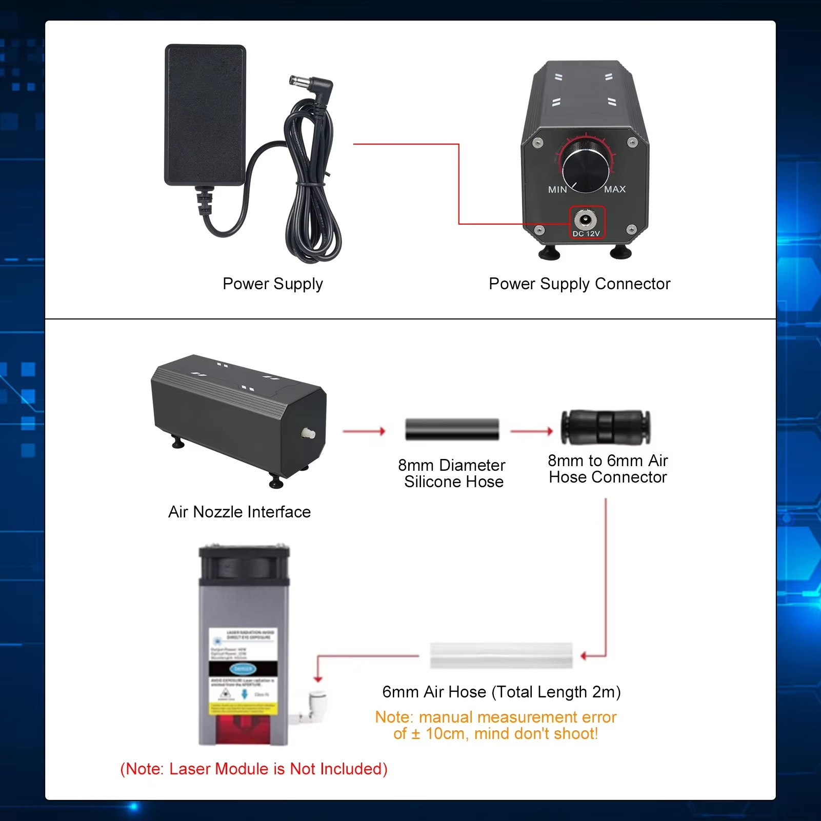 110V/220V Laser Cutting Air Assist System Pump 30L/Min Remove Smoke and Dust for Laser Engraver Cutter Machine