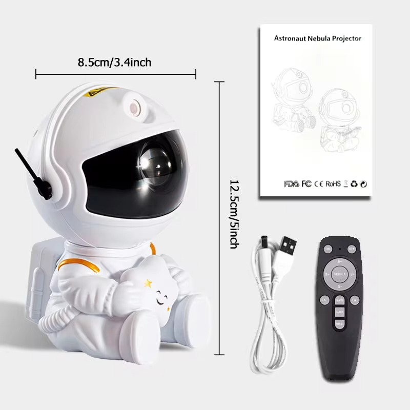 Galaxy Star Projector LED Night Light – Astronaut Space Nebula Lamp for Bedroom & Kids Gift