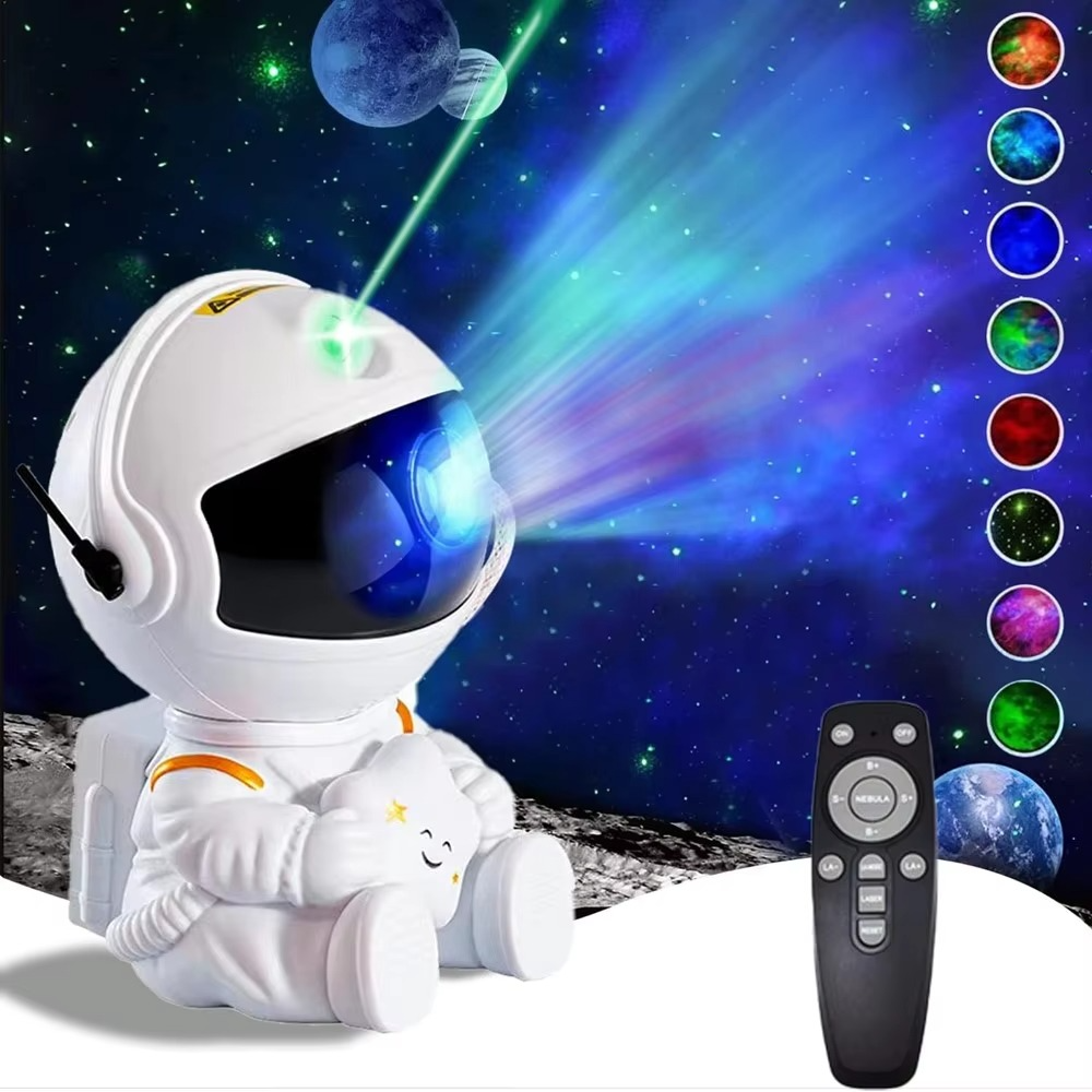 Galaxy Star Projector LED Night Light – Astronaut Space Nebula Lamp for Bedroom & Kids Gift