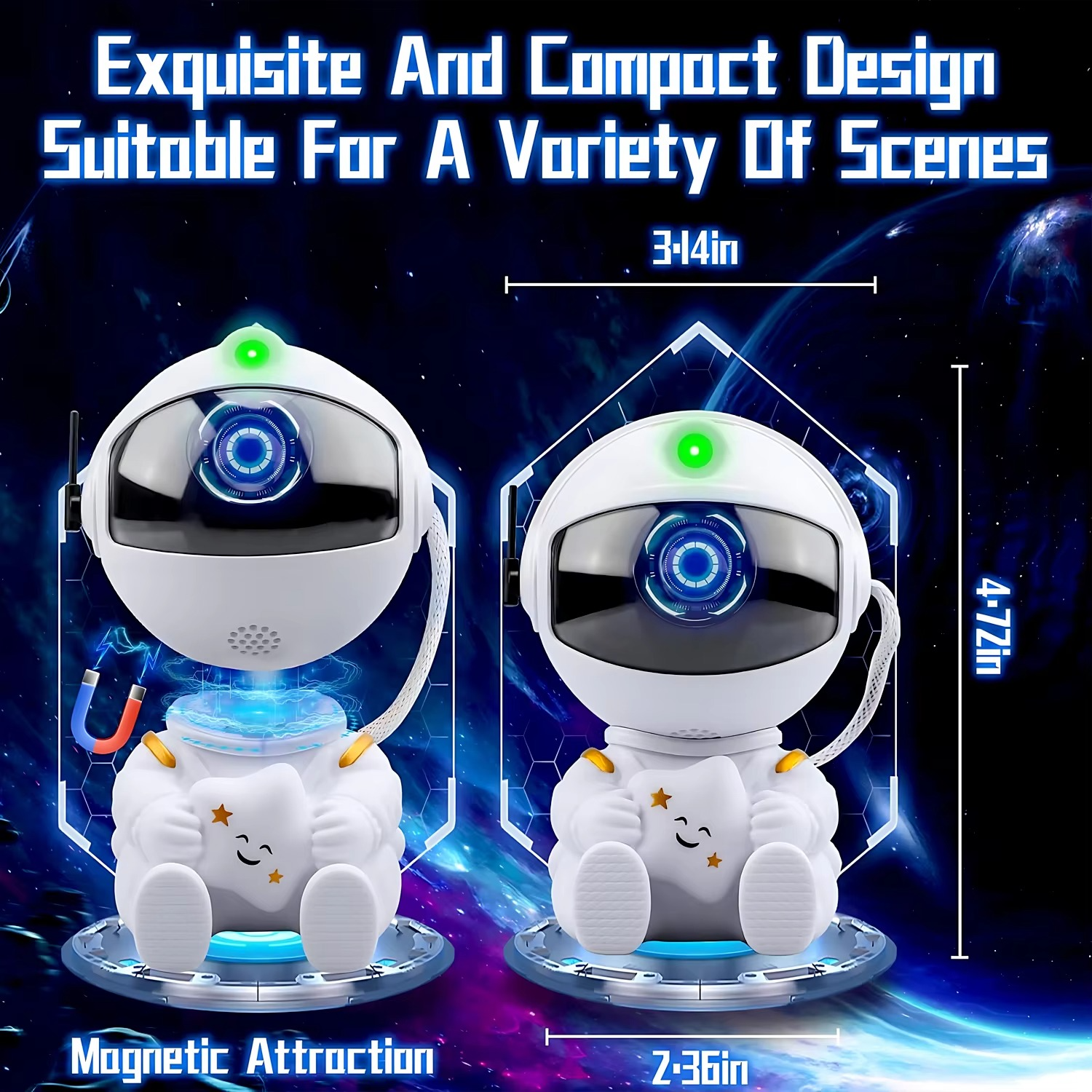 Galaxy Star Projector LED Night Light – Astronaut Space Nebula Lamp for Bedroom & Kids Gift