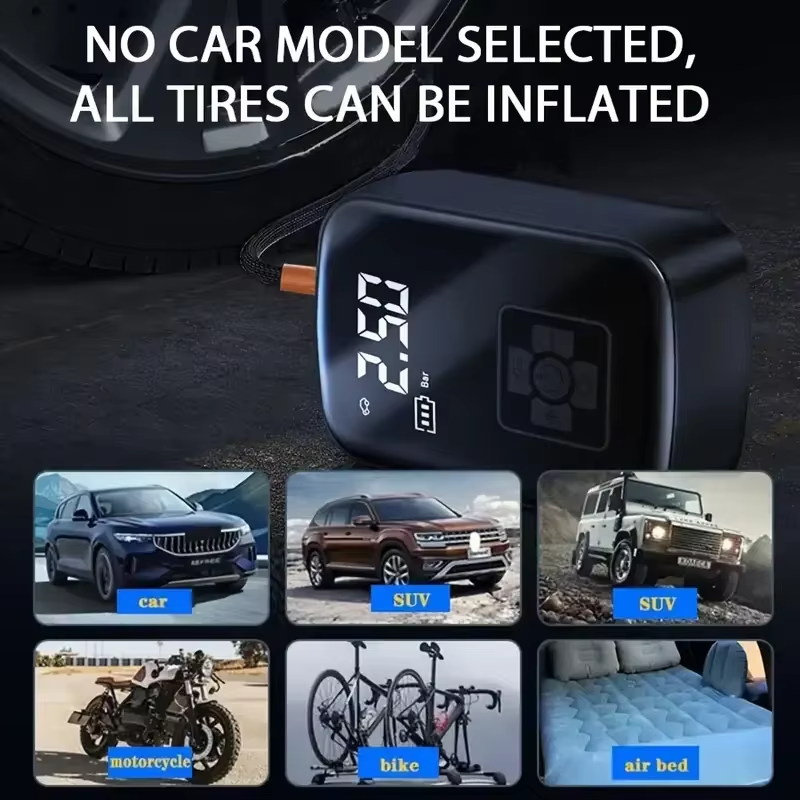 Car air pump Car portable intelligent wireless digital display pump Multifunctional tire basketball bicycle emergency air pump