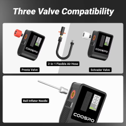 COOSPO Mini Electric Air Pump Portable Digital Inflator 120PSI 500mAh MTB Road Bike Accessories for Bike Schrader Presta Tires