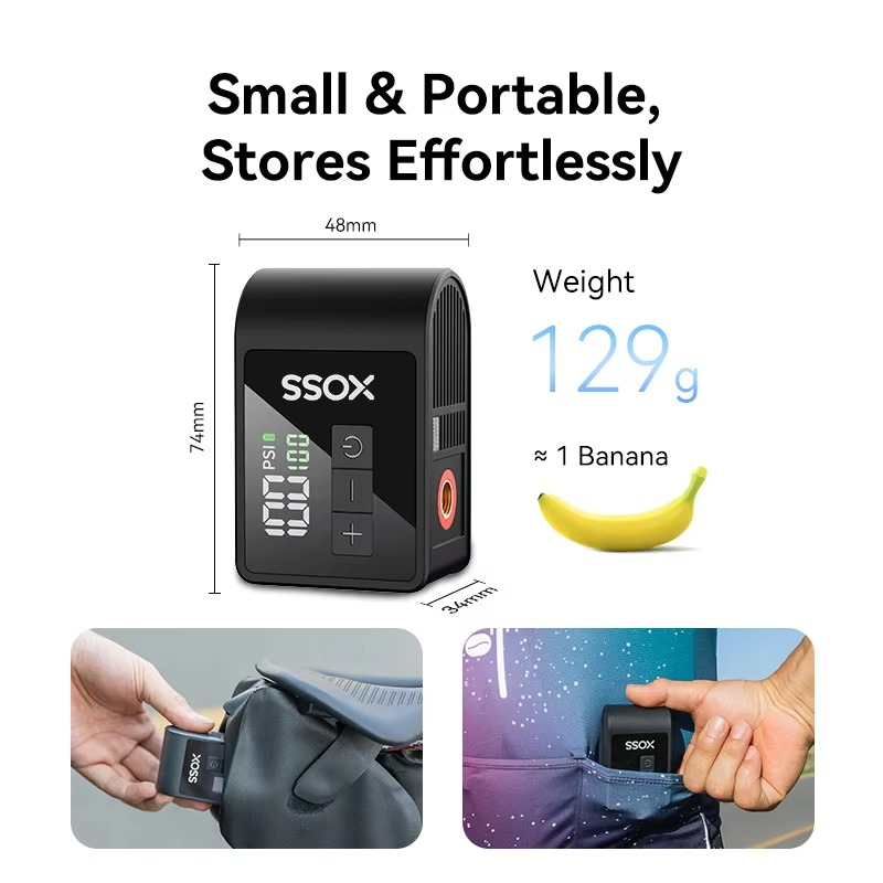 XOSS AirCube Wireless Bike Pump 120PSI Mini Portable Air Pump Rechargeable Air Inflator Bike Accessories