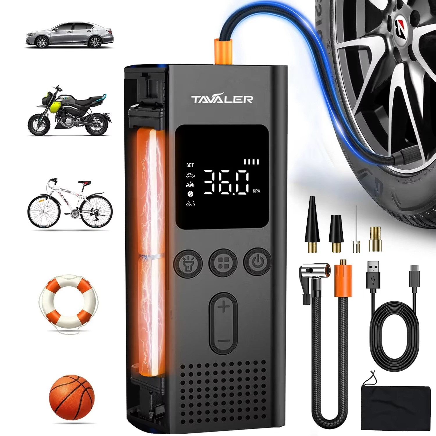 150psi Air Pump Portable Wireless Electric Tire Inflator For Bicycle Car Motorcycle Air Compressor Injector Bike Accessories