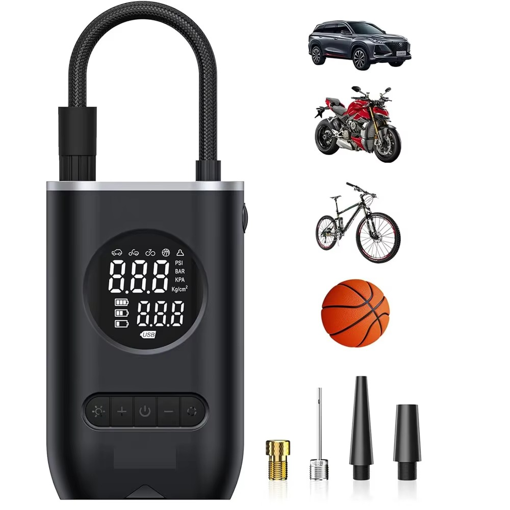 Mini Car Electric Inflation Air Pump Portable Wireless Handheld Charging Digital Display Tire Pump For Car Motorcycle Bike Ball