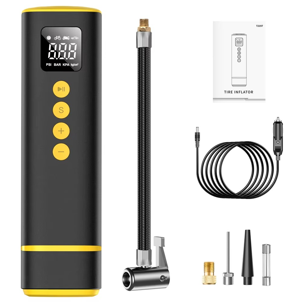 CARSUN Car Tire Air Pump Mini Air Compressor Portable Wired Inflator For Car Motorcycle Bicycle With Extended Power Cord