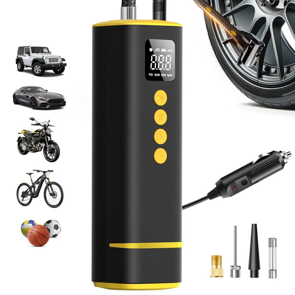 CARSUN Car Tire Air Pump Mini Air Compressor Portable Wired Inflator For Car Motorcycle Bicycle With Extended Power Cord
