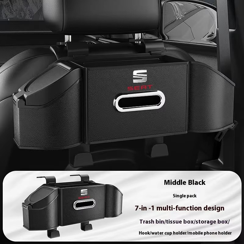 For Seat FR Leon MK2 MK3 Ibiza Alhbambra Arona Arosa Ateca Cordobe Exeo Tarraco Toledo Mii Car Interior Seat Back Storage Box