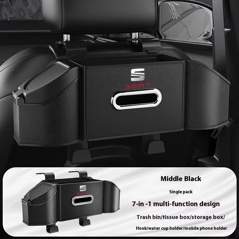 For Seat FR Leon MK2 MK3 Ibiza Alhbambra Arona Arosa Ateca Cordobe Exeo Tarraco Toledo Mii Car Interior Seat Back Storage Box
