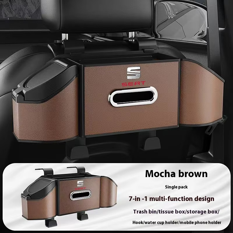 For Seat FR Leon MK2 MK3 Ibiza Alhbambra Arona Arosa Ateca Cordobe Exeo Tarraco Toledo Mii Car Interior Seat Back Storage Box