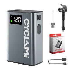 Ultralight Bike Air Electric Pump CYCLAMI E1 120psi Portable Pocket Tire Inflator For MTB Road Bicycle Motorcycle Aluminum Alloy