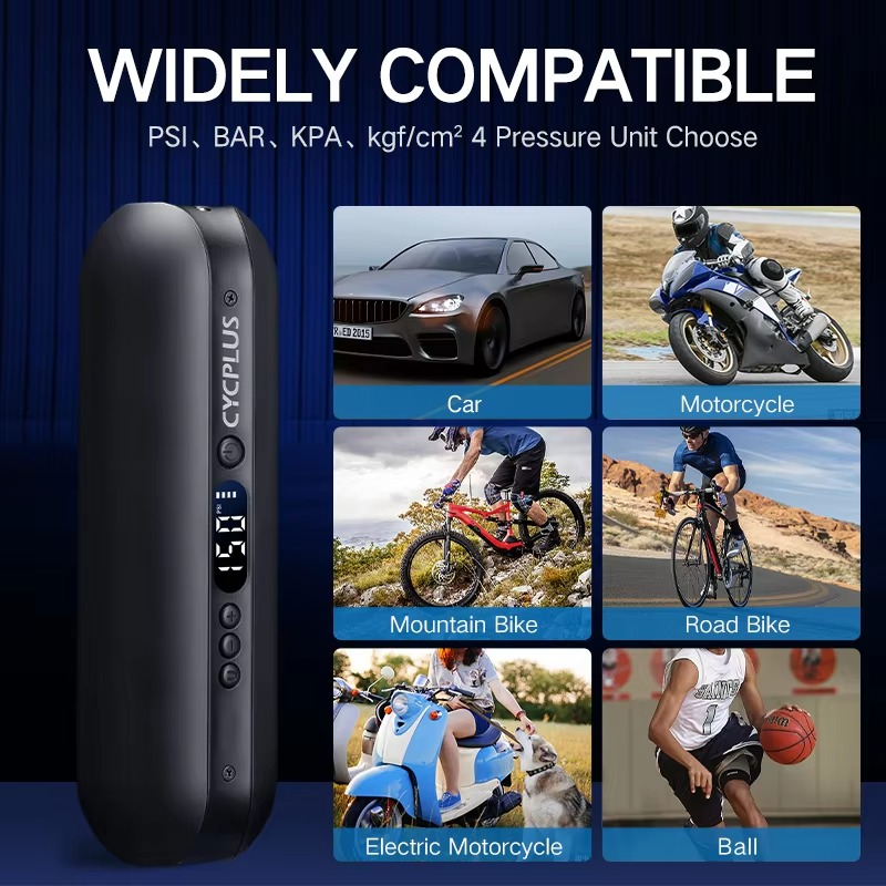 CYCPLUS Electric Bike Pump High Pressure Portable Inflator Power Bank Hand Pump for Car Tyre MTB Foot Ball Bicycle Accessories