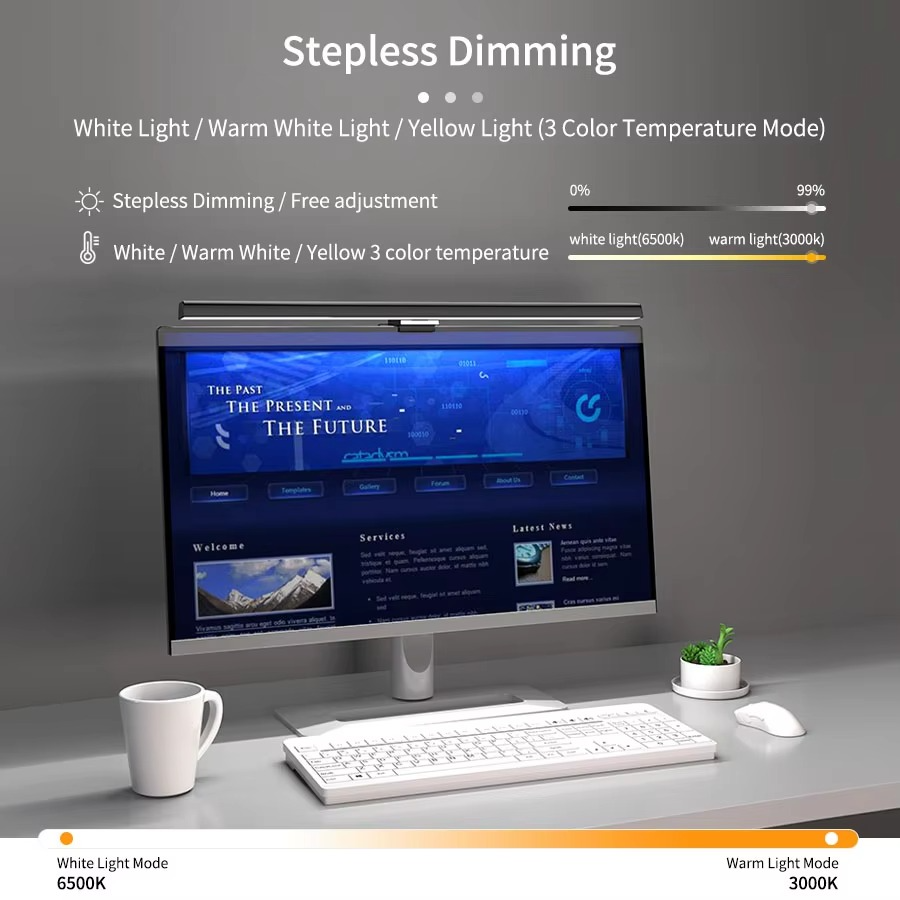50cm Computer Monitor Light Bar Screen Hanging Lights Stepless Dimming USB Desk Lamp For Study Reading Light Table Monitor Lamp