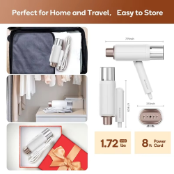 Foldable Steam Iron for Clothes Double Voltage Travel Steam Ironing Machine 120V/220V Hand-Held Clothing Steam