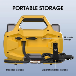 Carsun Double-Cylinder High-Power Wired Air Pump Air Compressor for SUVs RVs Mountain Bikes Rapid Inflation with Lighting Digita