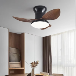 Modern Black White Low Floor DC Motor 35W Ceiling Fans With Remote Control Simple Ceiling Fan With 24W Light Home Fan 220V