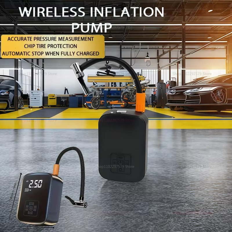 Wireless digital automotive air pump portable tire inflator multifunctional pump for bicycle basketball all car tires universal