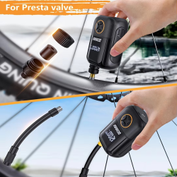 Bicycle Pump, New Style Ultra Small 150 PSI Bike Air Pump, With Digital LCD Pressure Gauge, Type-C Rechargeable Battery for Bike