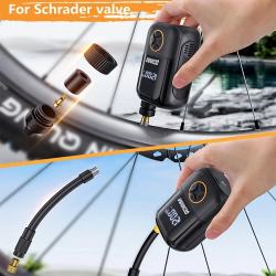 Bicycle Pump, New Style Ultra Small 150 PSI Bike Air Pump, With Digital LCD Pressure Gauge, Type-C Rechargeable Battery for Bike