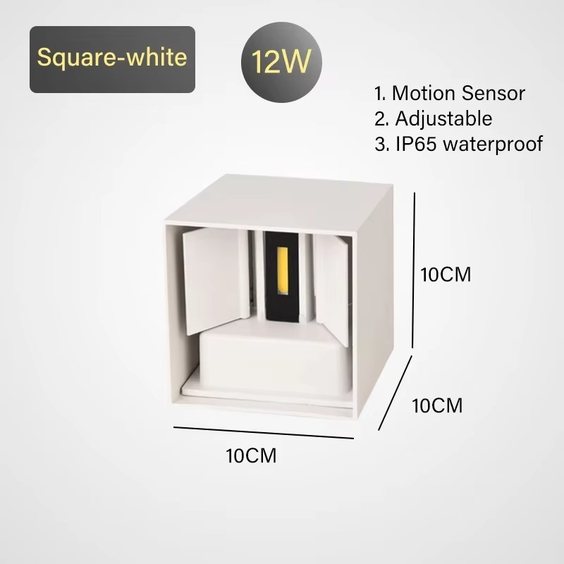 TRAZOS 12W PIR Sensor LED Wall Light Outdoor Waterproof IP65 Porch Garden Wall Lamp Indoor Bedroom Bedside Decoration Lighting