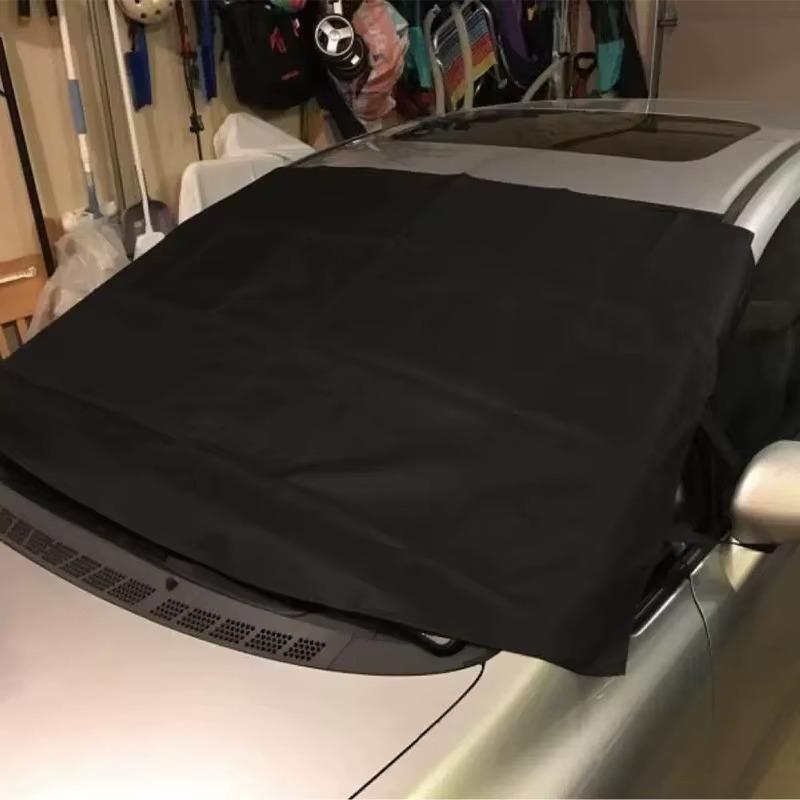 Universal all-weather car windshield cover – snow, frost, and sun protection, durable Oxford fabric, fits most vehicles.