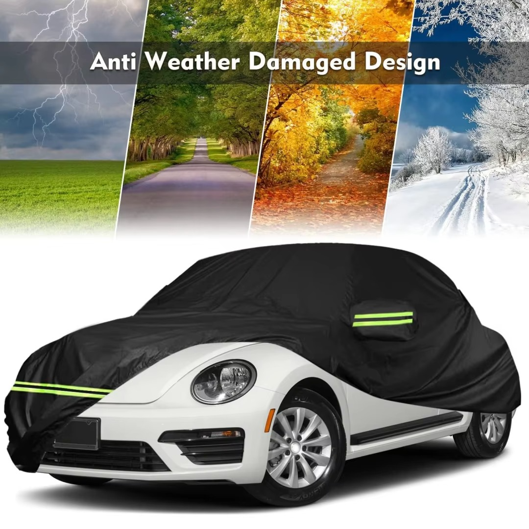 Waterproof Car Cover Compatible with 1998-2022 Volkswagen New Beetle, All Weather 210T Windproof Car Covers for Sun Rain Snow