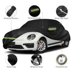 Waterproof Car Cover Compatible with 1998-2022 Volkswagen New Beetle, All Weather 210T Windproof Car Covers for Sun Rain Snow