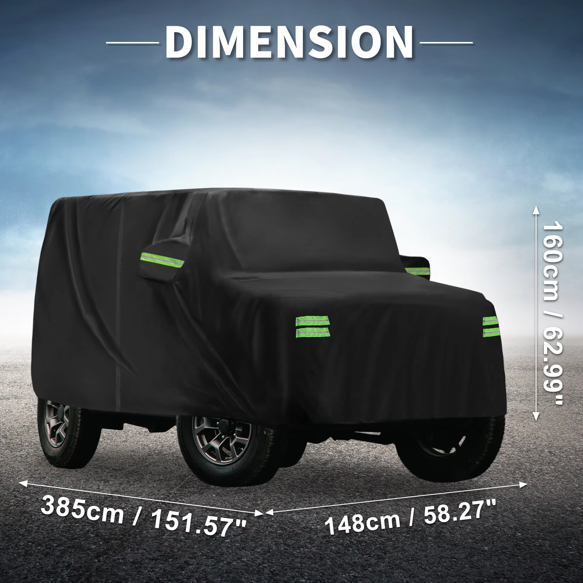 X Autohaux Waterproof Car Cover Aluminum Film Car Outdoor Full Car Cover for Suzuki Jimny JB64W/JB74W with Windproof Rope Hook