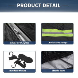 X Autohaux Waterproof Car Cover Aluminum Film Car Outdoor Full Car Cover for Suzuki Jimny JB64W/JB74W with Windproof Rope Hook