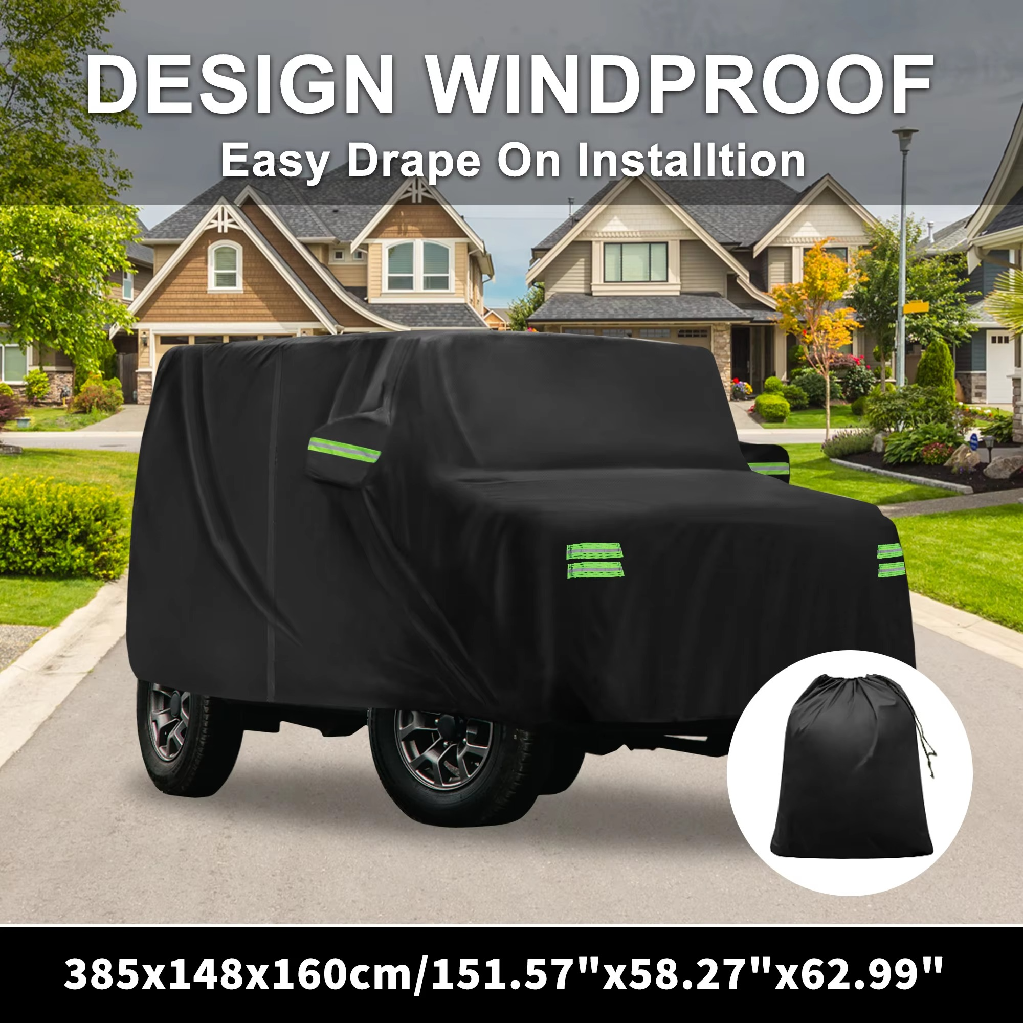 X Autohaux Waterproof Car Cover Aluminum Film Car Outdoor Full Car Cover for Suzuki Jimny JB64W/JB74W with Windproof Rope Hook