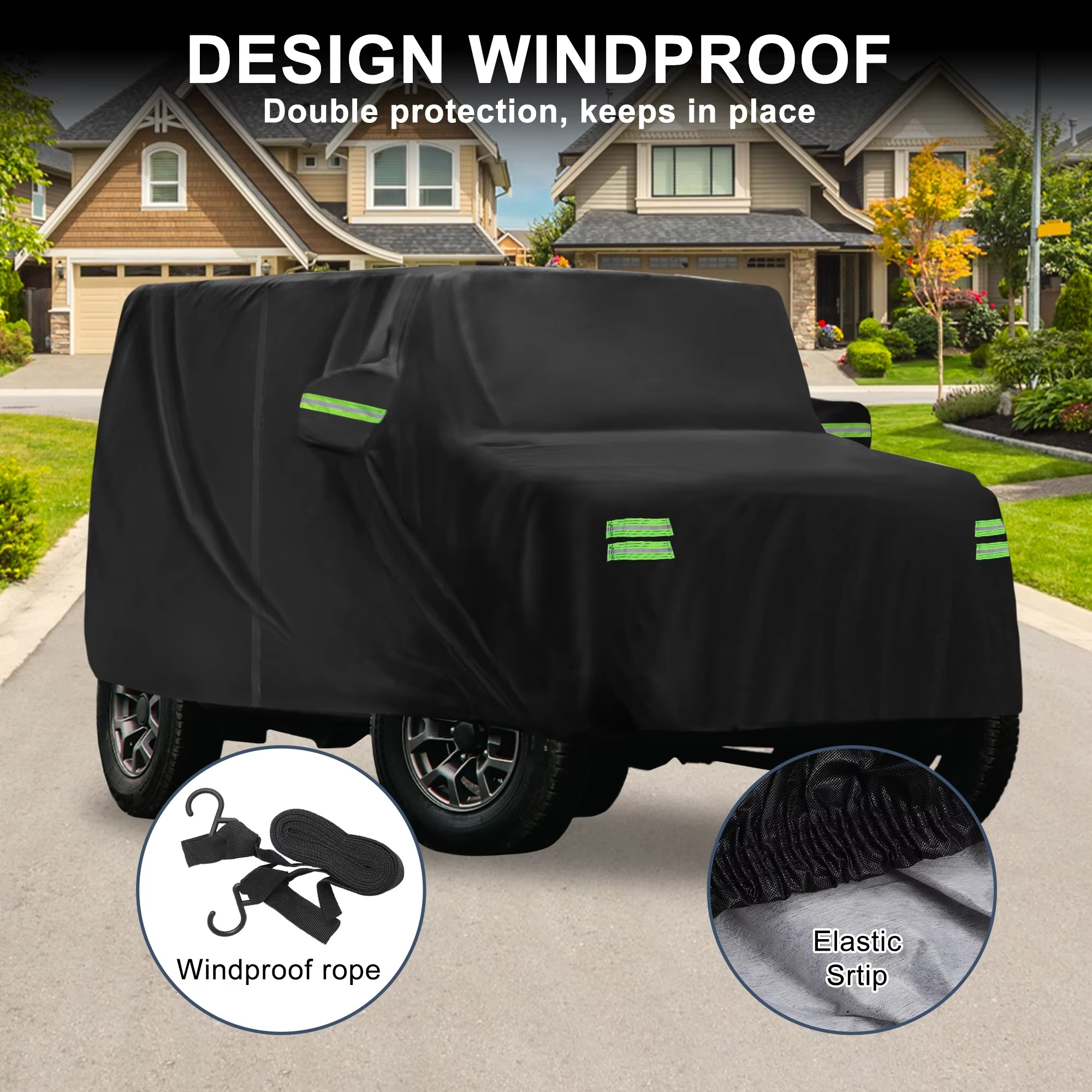 X Autohaux Waterproof Car Cover Aluminum Film Car Outdoor Full Car Cover for Suzuki Jimny JB64W/JB74W with Windproof Rope Hook